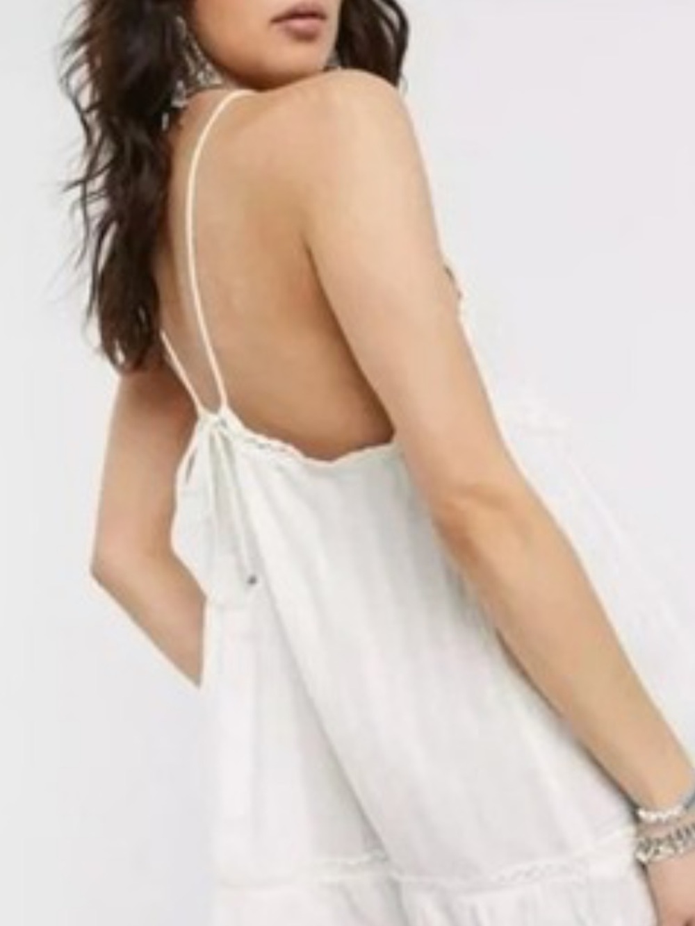 NWT Free People elisa tunic Ivory Crochet Trim Halter Tunic top size S/M - Picture 3 of 10